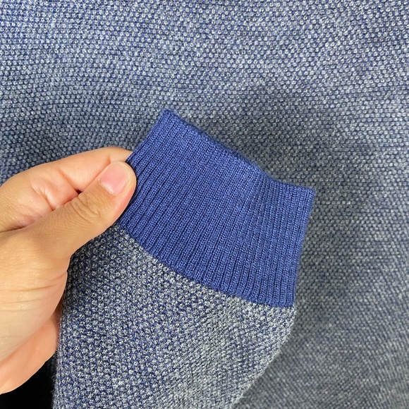 Toscano Mens Merino Wool Blend Crewneck Sweater in Galaxy Blue Size Large - Picture 6 of 9